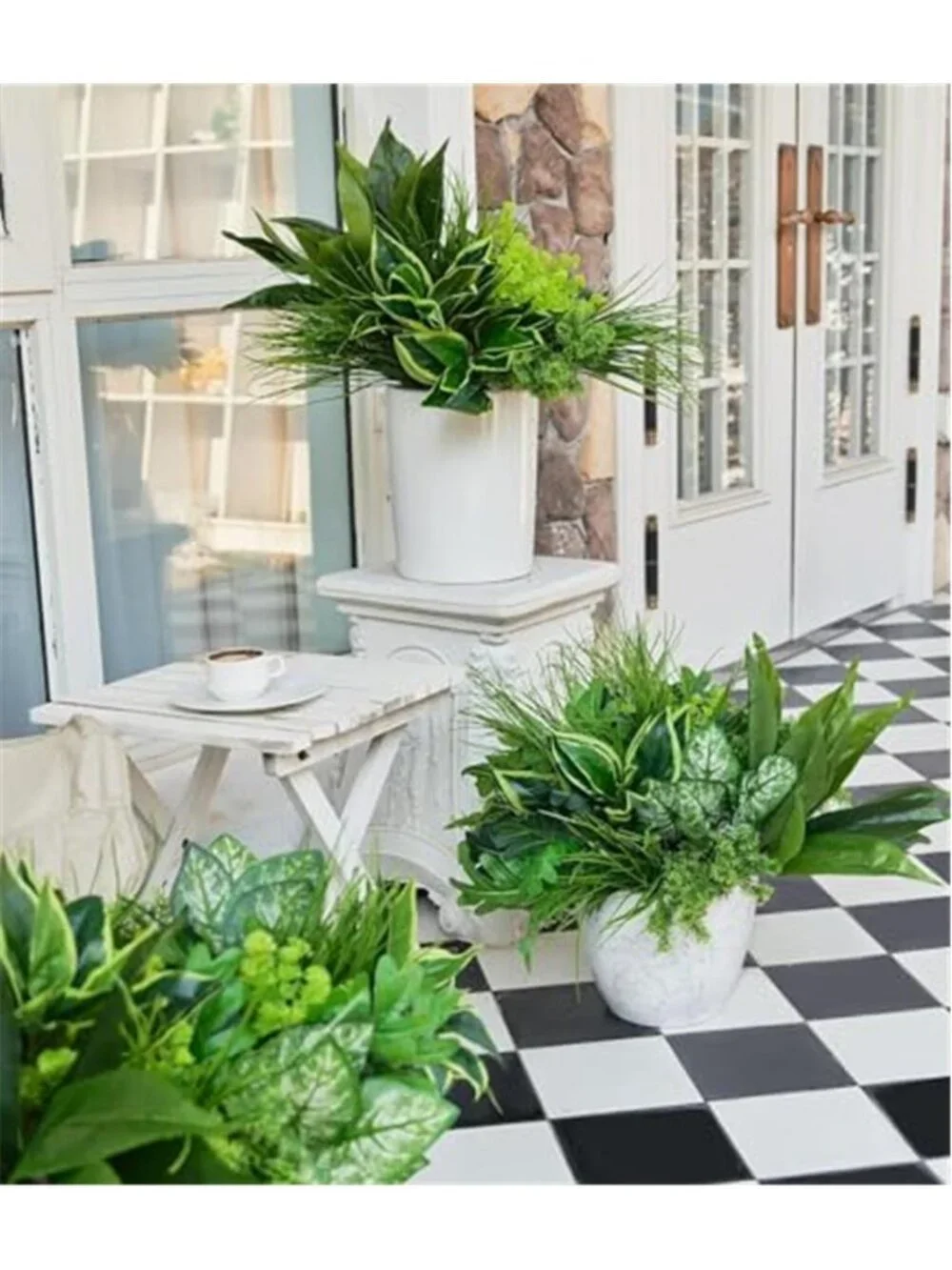 Artificial Boxwood Plants UV Resistant Fake Greenery Outdoor Porch Decor
